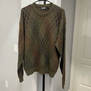 Vtg Knights Bridge sweater wool blend 1990s Cosby brown Knightsbridge L Grandpa